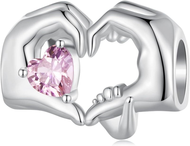 BABAMIA Store Rose Charm Heart Charms for Bracelets 925 Sterling Silver Bead Charm Fits Bracelets and Necklaces Paved with Cubic Zirconia Animal Skull Charm Dainty Halloween Charms Jewelry for Women Girls - Image 1